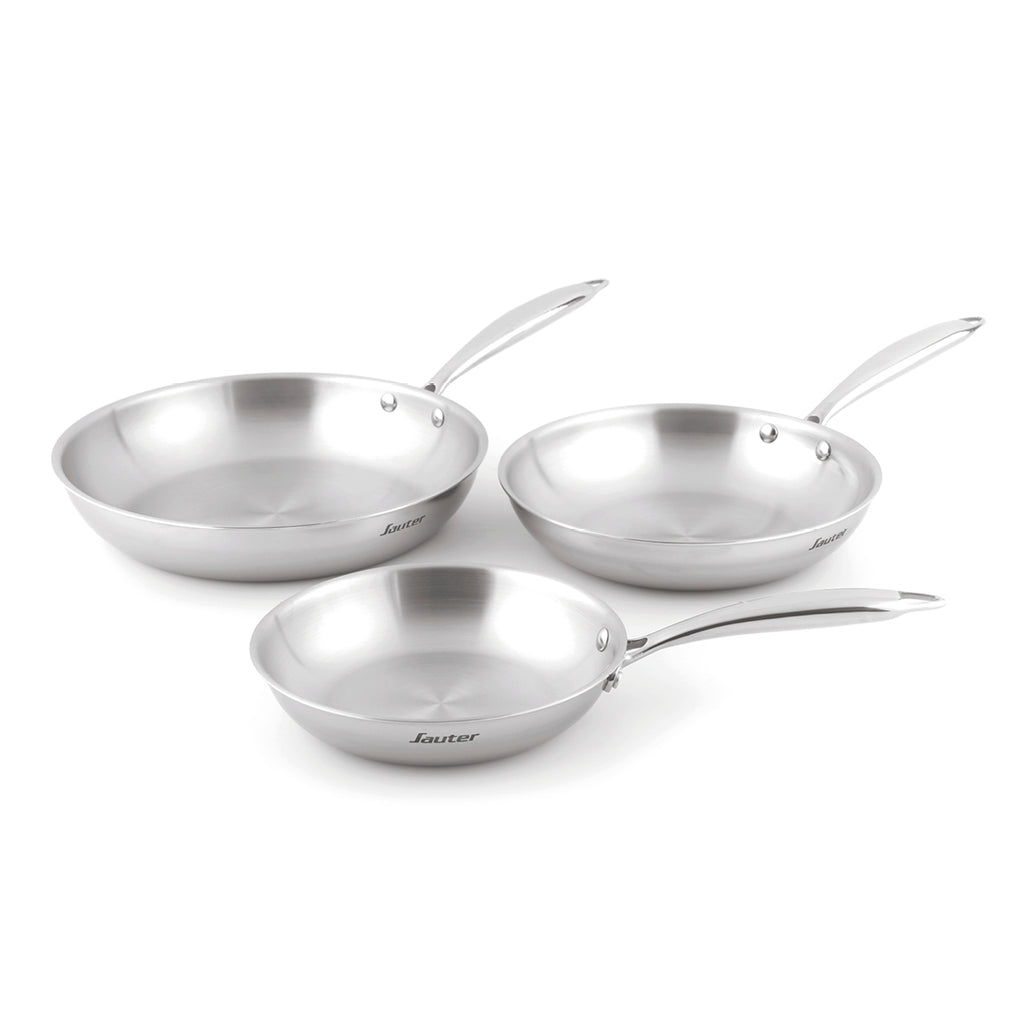Sauter - Set De 3 Poêles Triply - Acier Inoxydable 430 - Argent