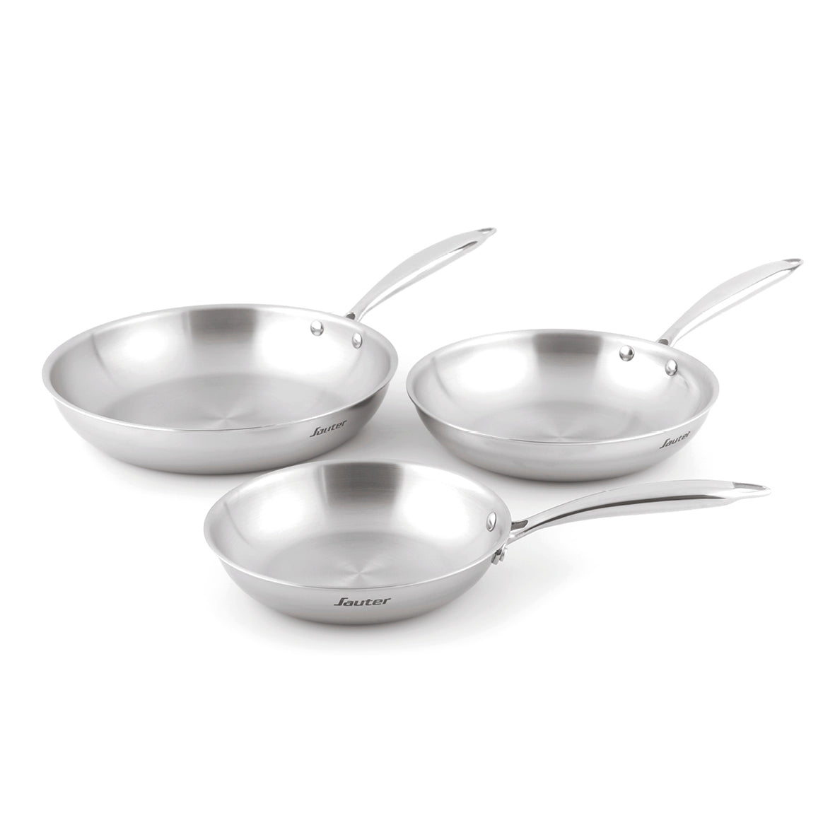 Sauter - Set De 3 Poêles Triply - Acier Inoxydable 430 - Argent