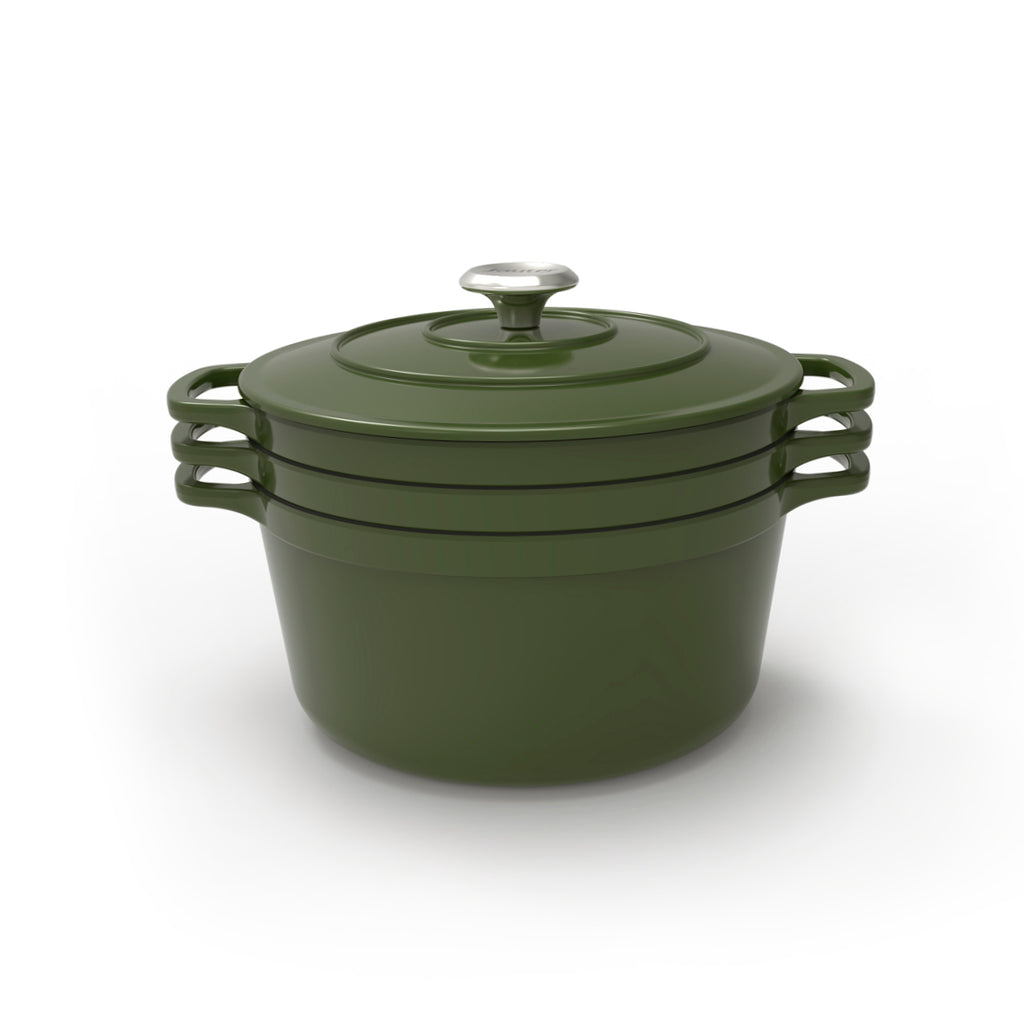Sauter - 4-Piece Stackable Cookware Set - Cast Iron - Green
