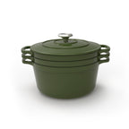 Sauter - 4-Piece Stackable Cookware Set - Cast Iron - Green