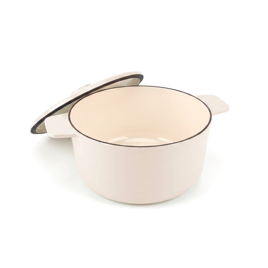 Sauter - Round Casserole Dish with Lid - Cast Iron - Cream