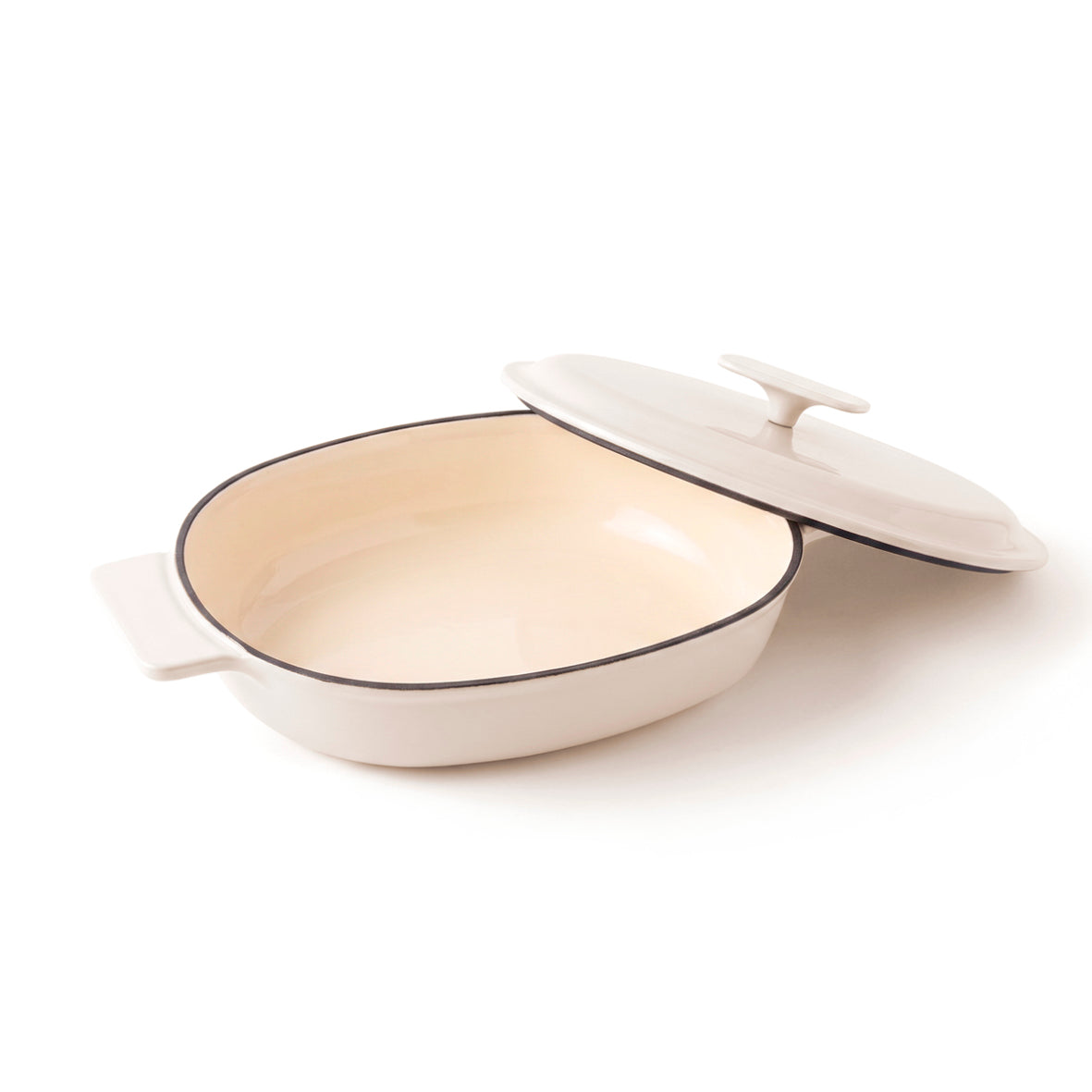 Sauter - Cocotte Ovale Con Coperchio - Ghisa - Crema