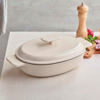 Sauter - Cocotte Ovale Con Coperchio - Ghisa - Crema