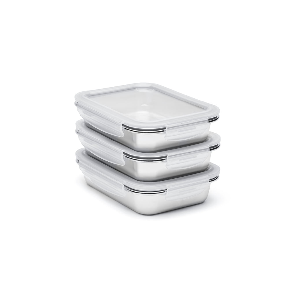 Sauter - Set De 6 Récipients Avec Couvercle En Pp - Acier Inoxydable 304 - Argent