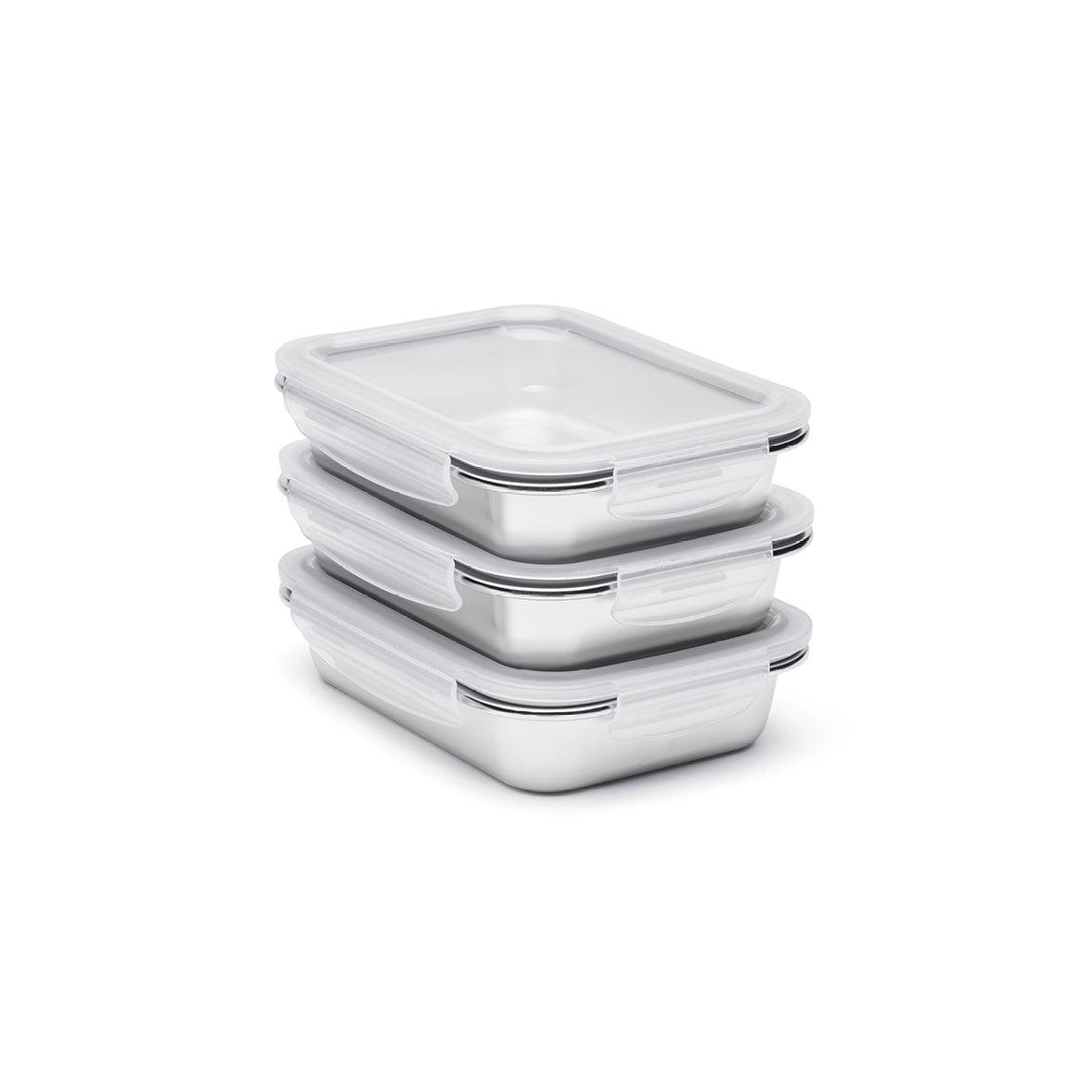 Sauter - Set De 6 Récipients Avec Couvercle En Pp - Acier Inoxydable 304 - Argent