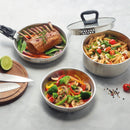 Set De 3 Poêles En Inox Avec Poignée Amovible - Argenté