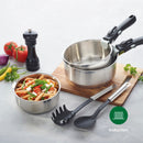 Set De 3 Casseroles Avec Poignée Amovible - Argenté