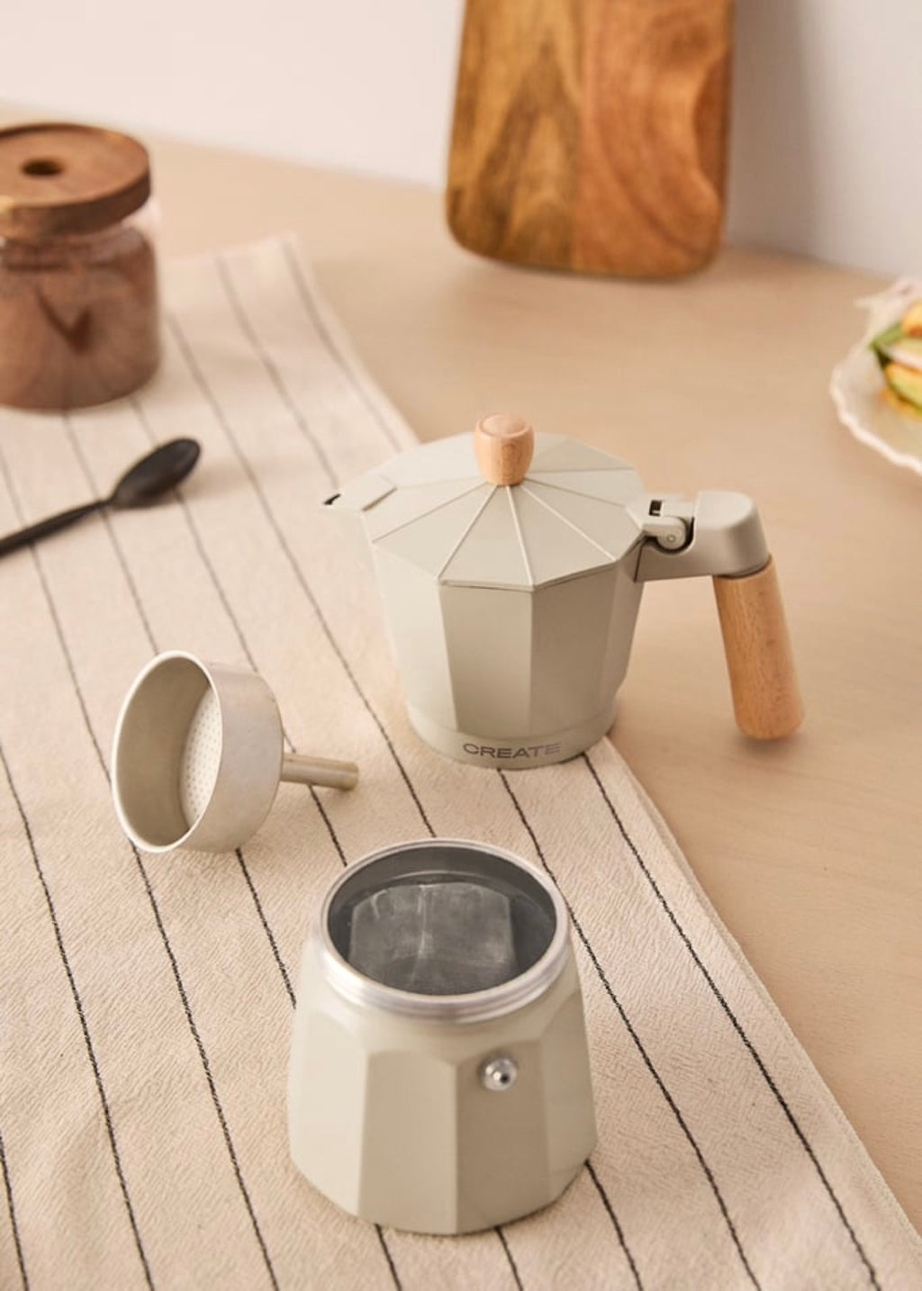 Thera Moka Retro - Cafetière Italienne - 350ml - Blanc Cassé