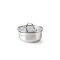 Glass Lid With Stainless Steel Button - Transparent/Silver - 3 Sizes