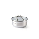 Couvercle En Verre Avec Bouton En Inox - Transparent/Argenté - 3 Tailles