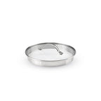 Glass Lid With Stainless Steel Button - Transparent/Silver - 3 Sizes