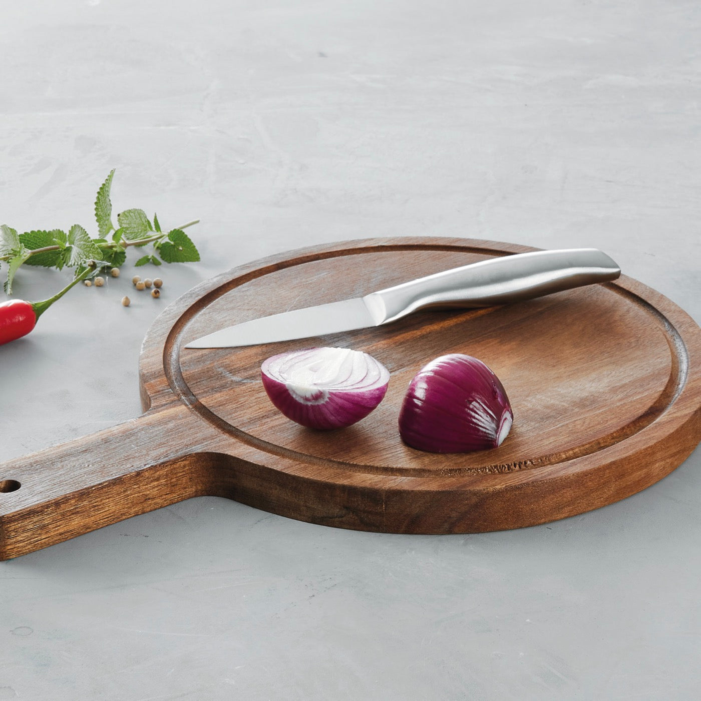 Cuchillo de oficio de acero inoxidable con mango hueco - Plateado - 12.5 cm