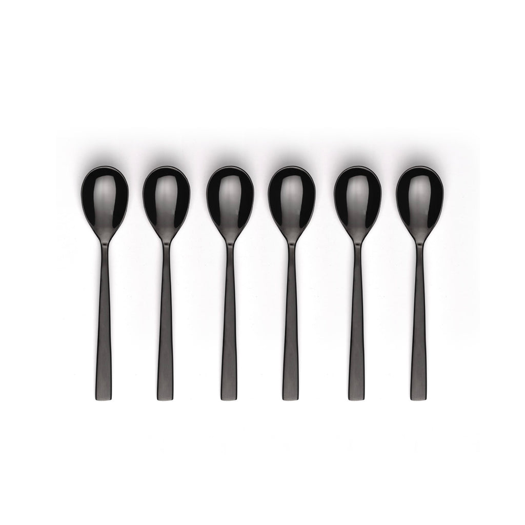 Set of 6 Coffee Spoons - Black