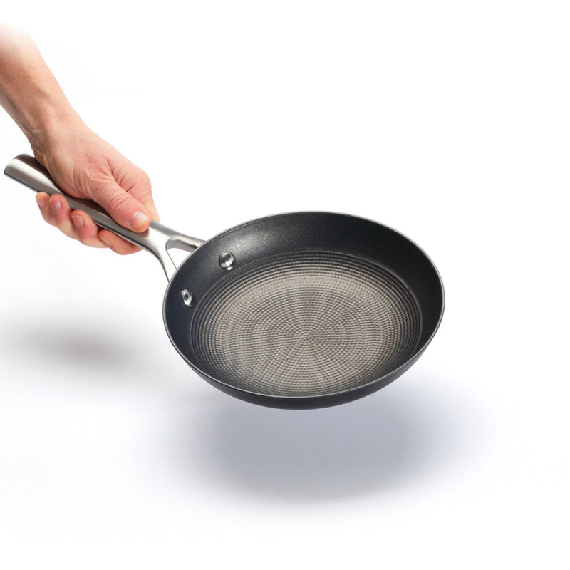 Poêle En Fonte Structure Nid D'Abeille Avec Poignée En Inox - Noir - 3 Tailles