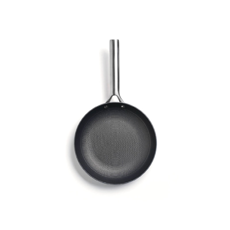Poêle En Fonte Structure Nid D'Abeille Avec Poignée En Inox - Noir - 3 Tailles