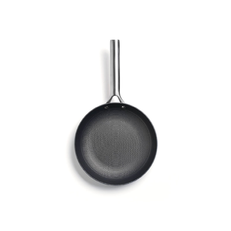 Poêle En Fonte Structure Nid D'Abeille Avec Poignée En Inox - Noir - 3 Tailles