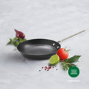 Poêle En Fonte Structure Nid D'Abeille Avec Poignée En Inox - Noir - 3 Tailles