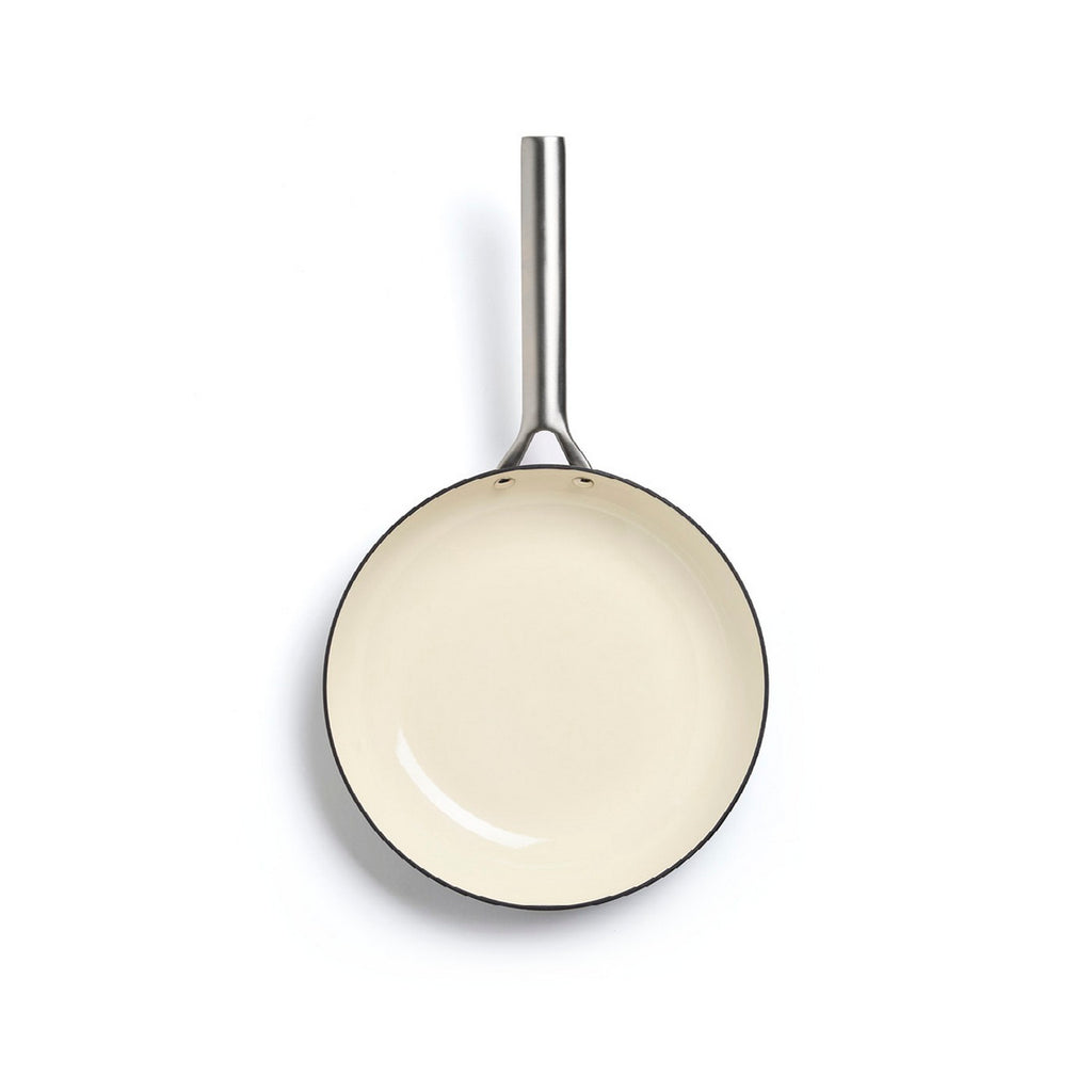 Poêle En Fonte Émaillée Avec Poignée En Inox 24 Cm - Gris Foncé