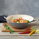 Wok En Fonte Émaillée - Gris Foncé - 30cm