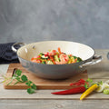 Wok de Hierro Fundido Esmaltado - Gris Oscuro - 30cm
