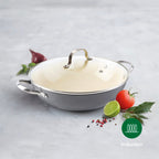 Wok de hierro fundido esmaltado - Gris oscuro - 30cm