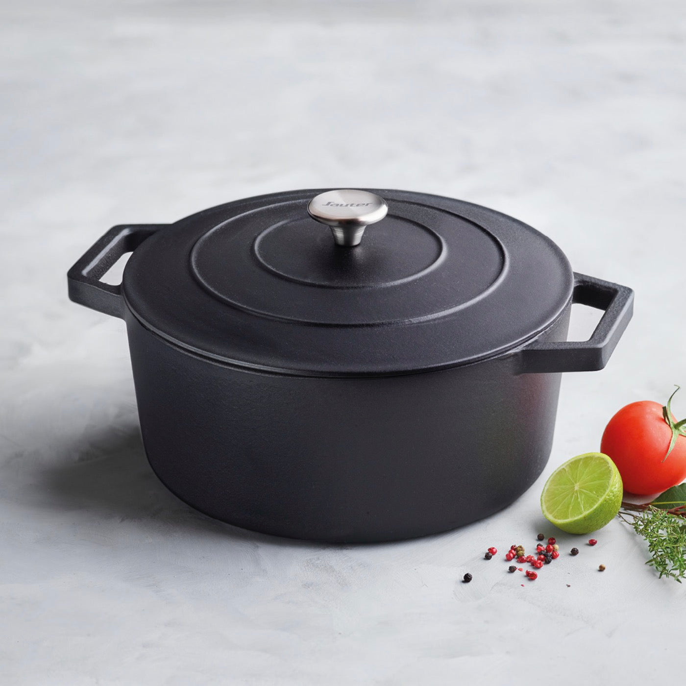 Cocotte Ronde En Fonte - Noir - 28cm