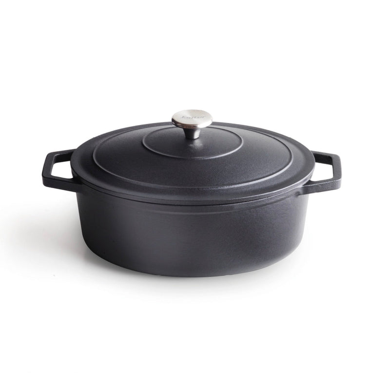 Cocotte Ovale En Fonte - Noir - 30cm
