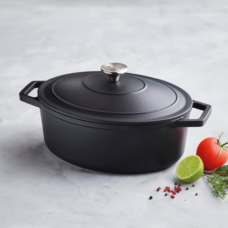 Cocotte Ovale En Fonte - Noir - 30cm