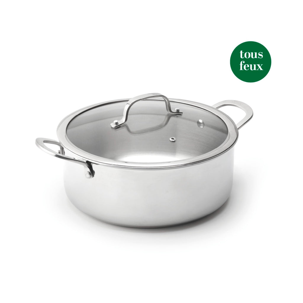 Casserole En Acier Inoxydable Triply - Multinox Pro - Argenté - 26cm