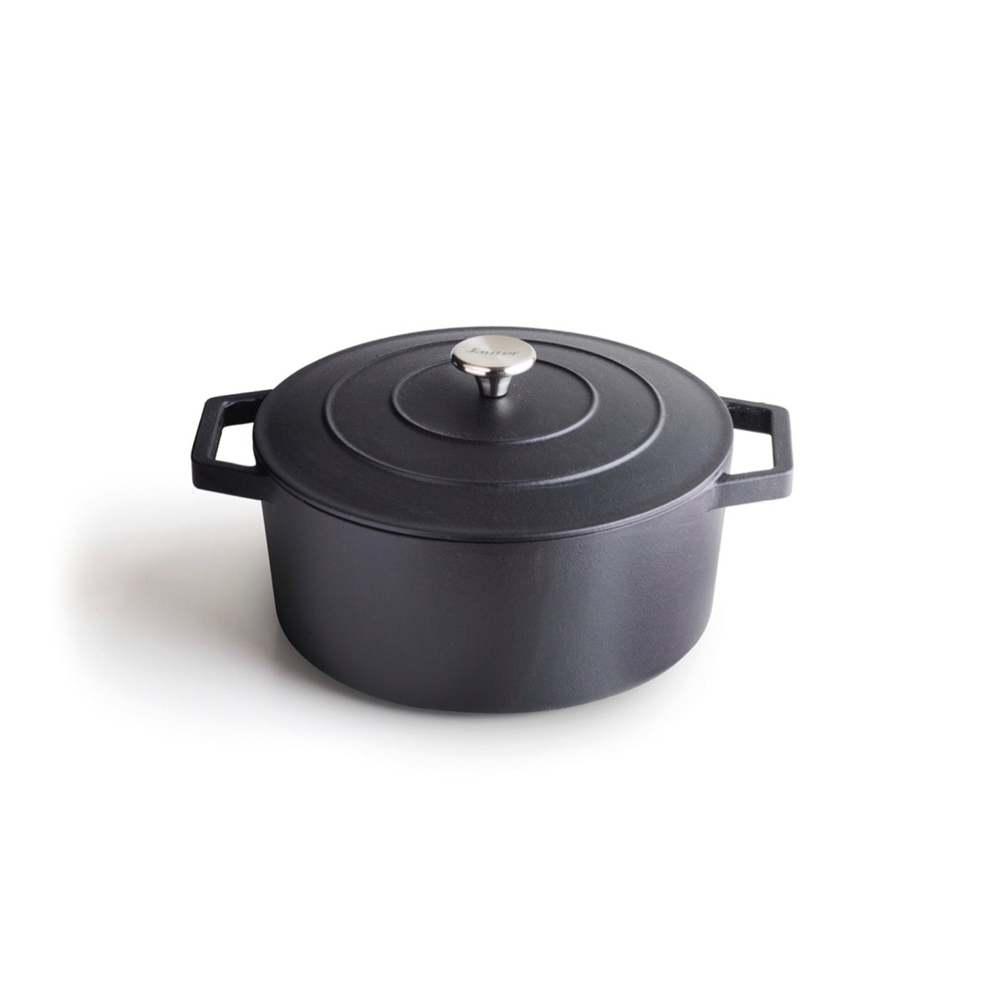 Cazuela Redonda de Acero Fundido - Negro Mate - 25cm