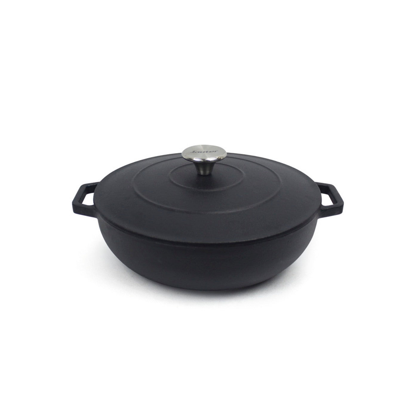 Sauteuse En Fonte D'Acier Ronde 25 Cm - Noir Mat