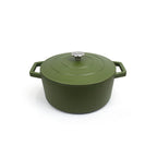 Cazuela Redonda de Acero Fundido - Verde Mate - 25cm