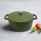 Round Casserole With Lid - Green