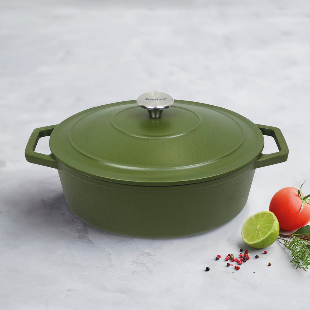 Cazuela Ovalada Con Tapa - Verde