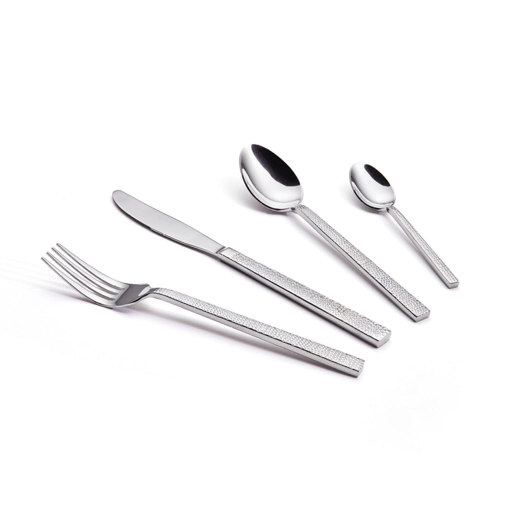 Ménagère De 24 Pièces Pour 6 Personnes En Inox Martelé - Argenté