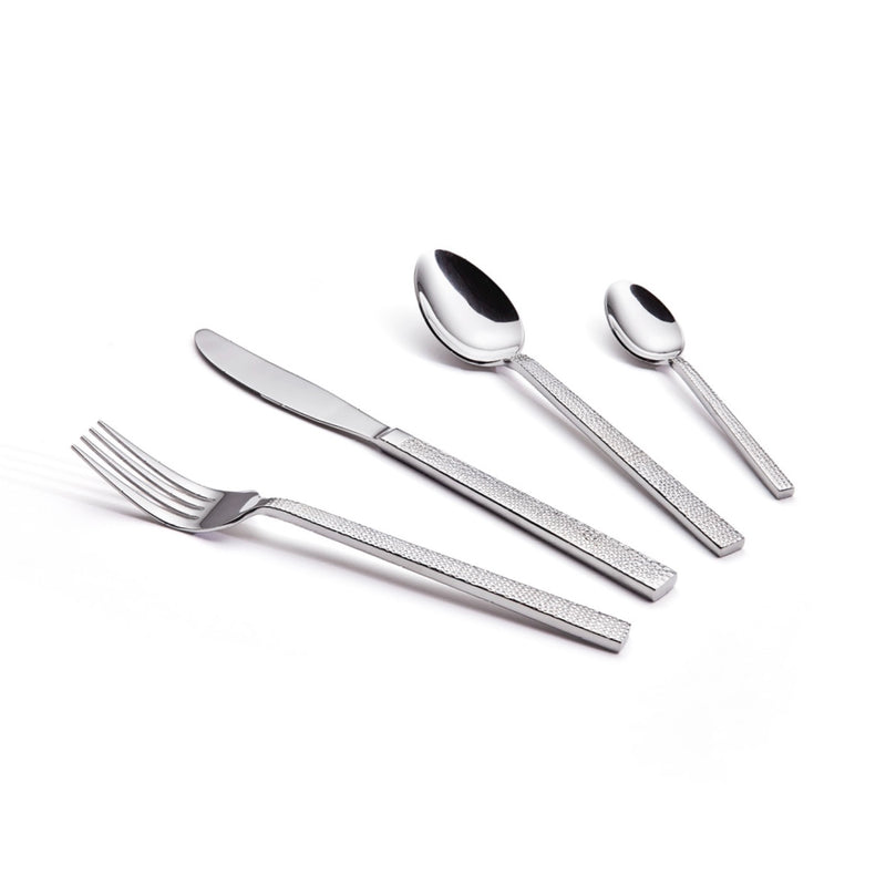 Ménagère De 24 Pièces Pour 6 Personnes En Inox Martelé - Argenté