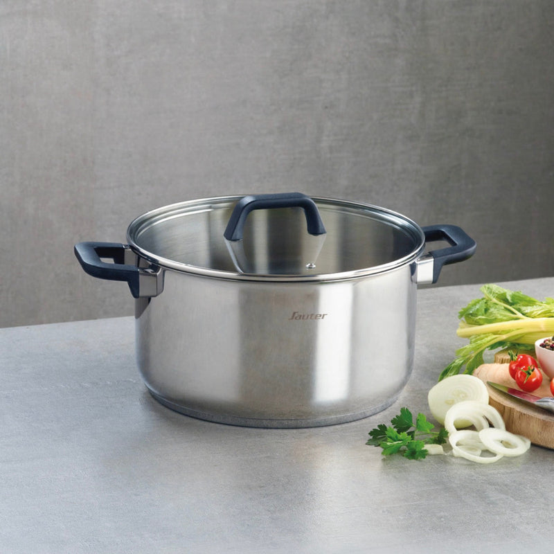 Set De 2 Casseroles En Acier Inoxydable Avec Couvercles En Verre - Qulinox - Argenté
