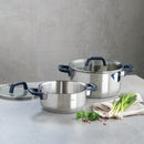 Set De 2 Casseroles En Acier Inoxydable Avec Couvercles En Verre - Qulinox - Argenté