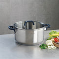 Cacerola de Acero Inoxidable con Tapa de Vidrio - Qulinox - Plata - 28cm