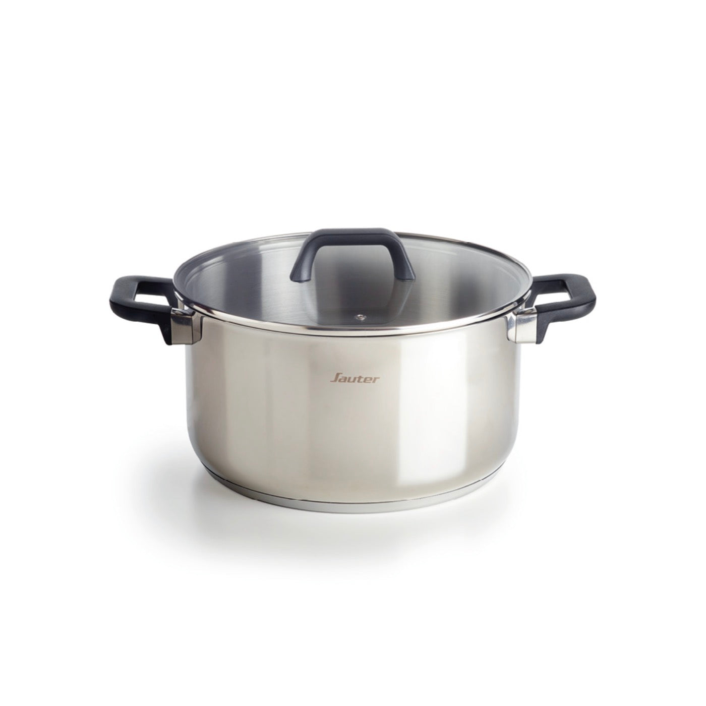Cacerola de Acero Inoxidable con Tapa de Vidrio - Qulinox - Plata - 28cm