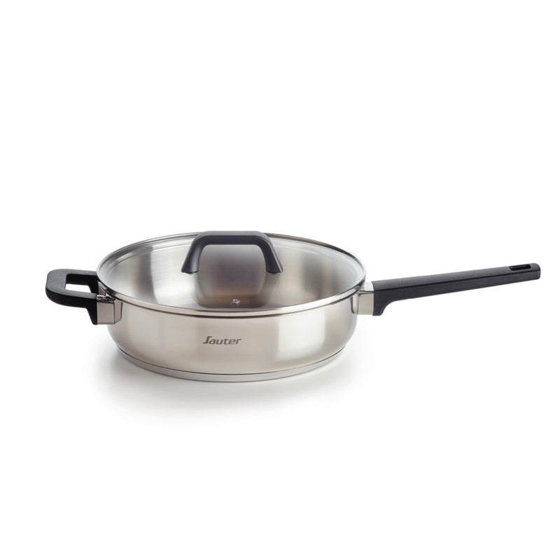 Sauteuse En Acier Inoxydable Avec Couvercle En Verre & Corbeille - Qulinox - Argenté - 26cm + 22cm