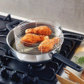 Sauteuse de Acero Inoxidable con Tapa de Vidrio & Cesta - Qulinox - Plateado - 26cm + 22cm