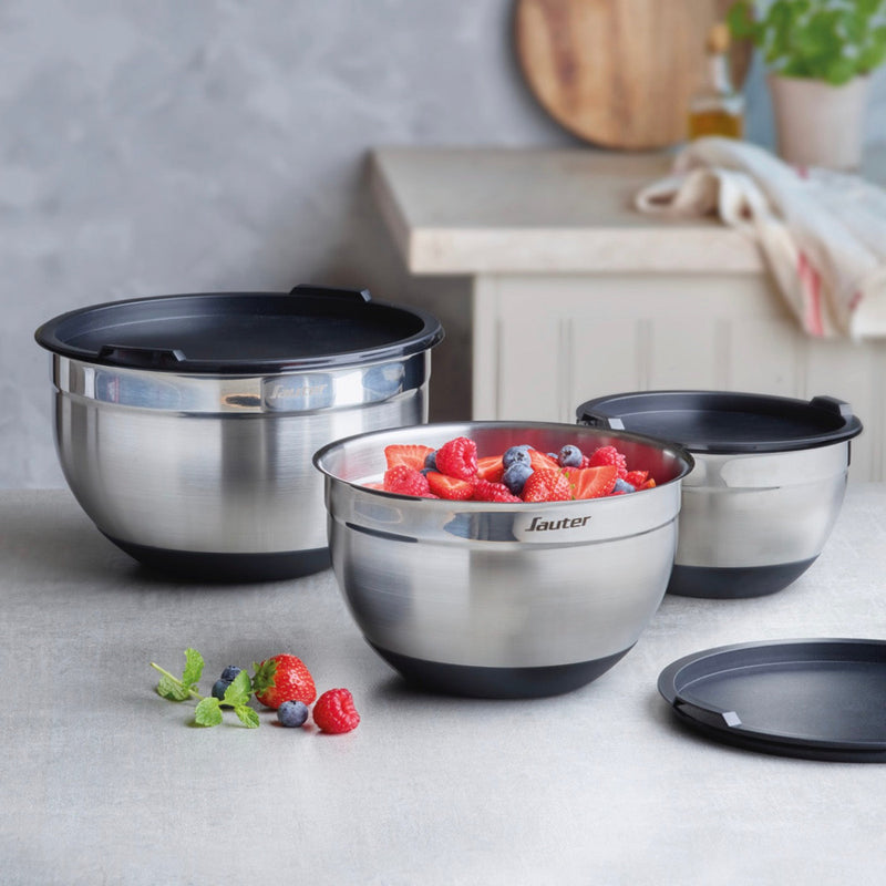 Set De 3 Bols À Mélanger En Acier Inoxydable - Argenté