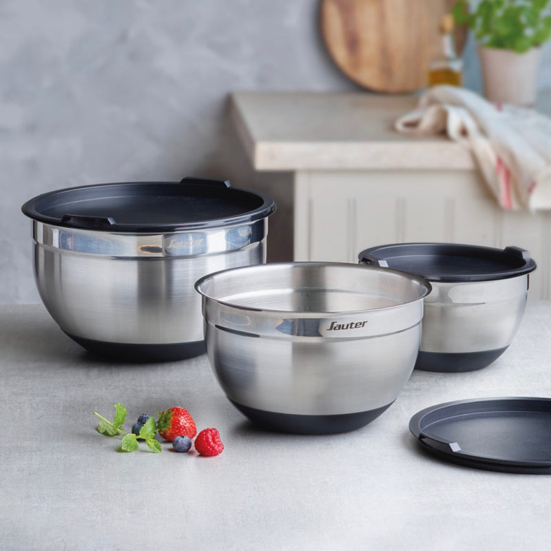 Set De 3 Bols À Mélanger En Acier Inoxydable - Argenté