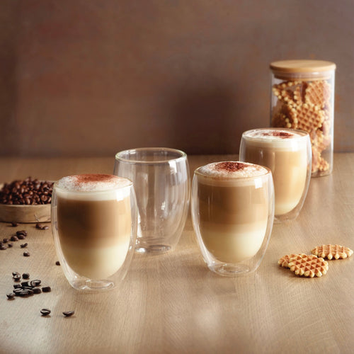 Set De 4 Tasses En Verre À Double Paroi - Transparent - Grand Format