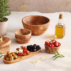 Set Of 3 Olive Wood Bowls - Wood - Wood