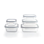Juego de 5 cajas de almacenamiento con tapa - Transparente