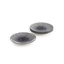 Set De 4 Assiettes À Dessert Avec Relief - Blanc/Noir