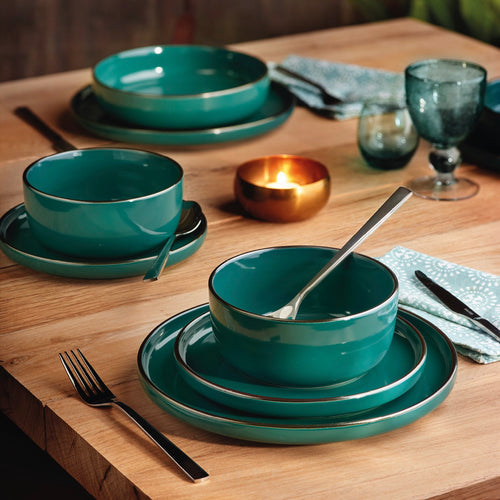 Set De 4 Assiettes - Vert Foncé