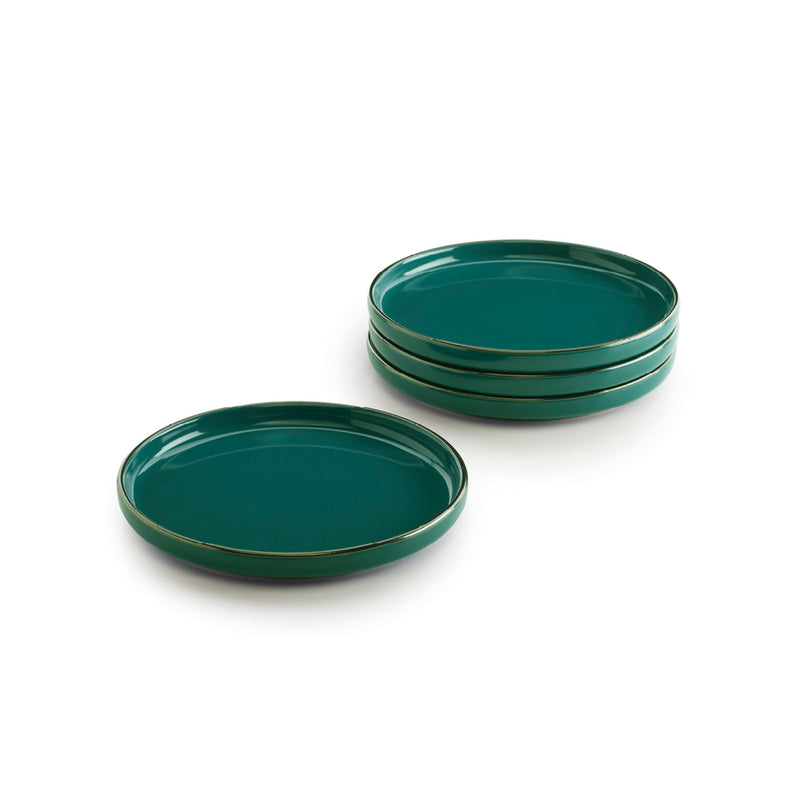 Set De 4 Assiettes À Dessert - Vert Foncé